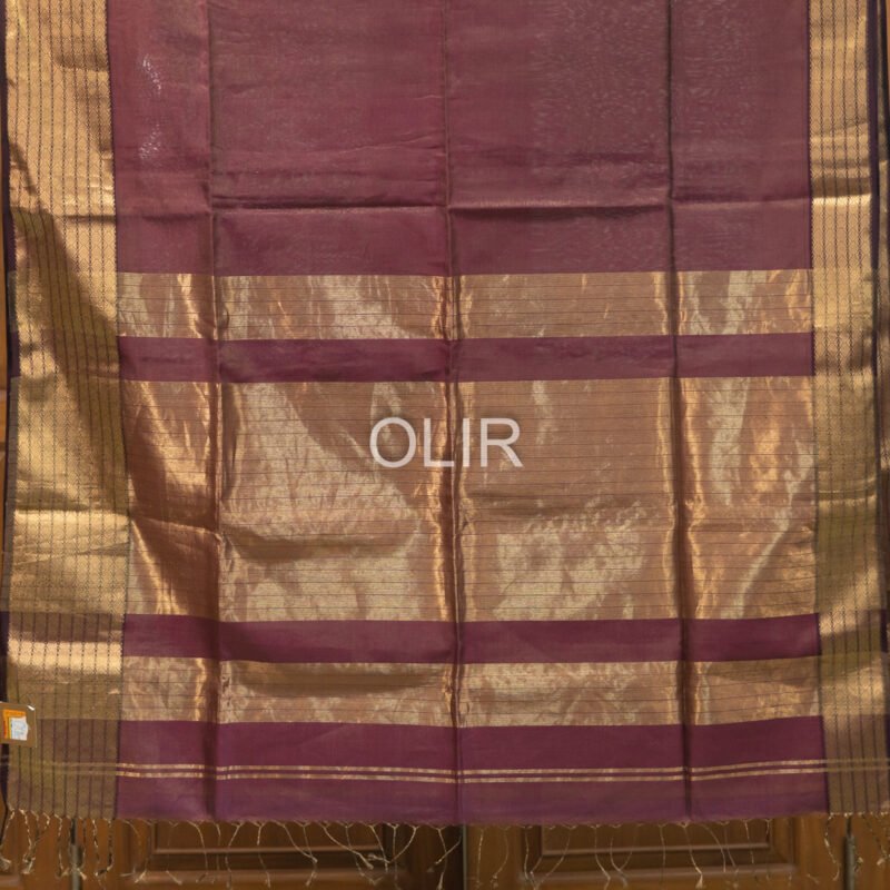 MSC058 - Wine Colour Maheshwari Handloom SIlk Cotton - Image 2