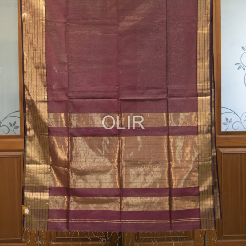 MSC058 - Wine Colour Maheshwari Handloom SIlk Cotton