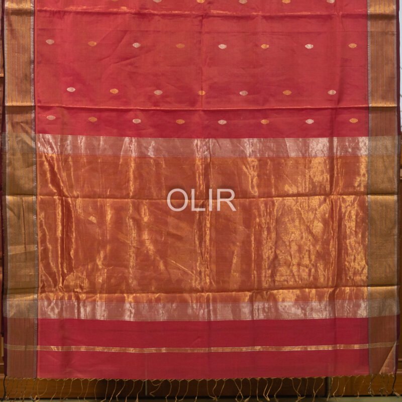 MSC057 - Rose Pink Maheshwari Handloom Silk Cotton - Image 3