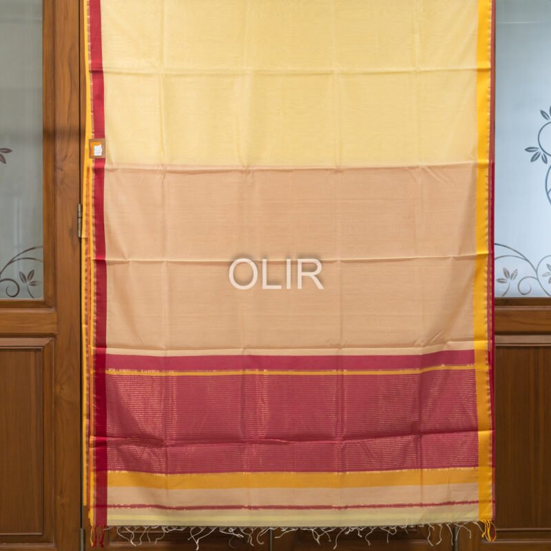 MSC089 - Yellow Maheshwari Handloom Silk Cotton