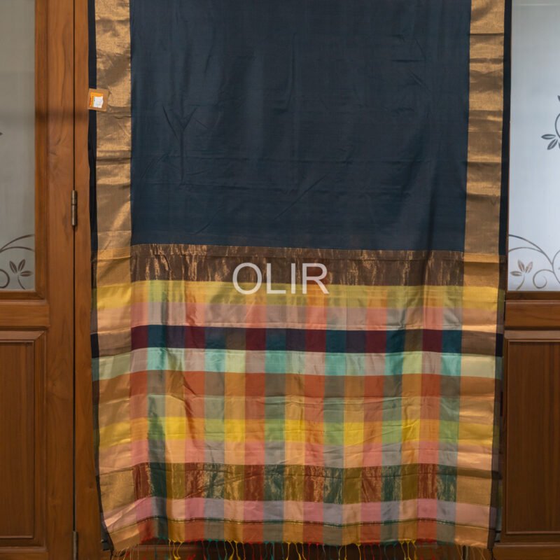 MSC090 - Charcoal Grey Maheshwari Handloom Silk Cotton