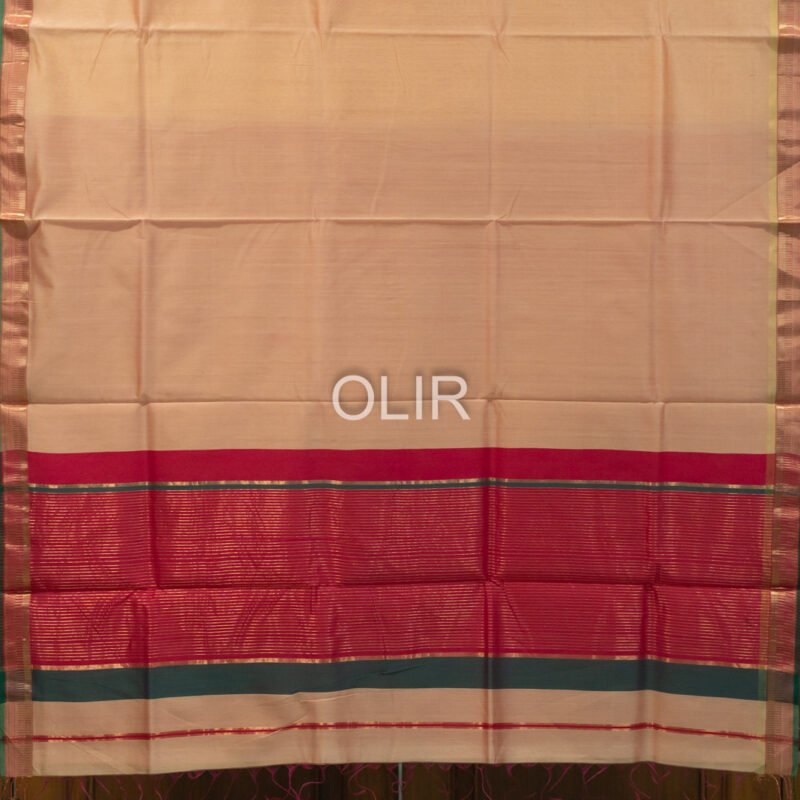 MSC081 Peach Maheshwari Handloom Silk Cotton - Image 2
