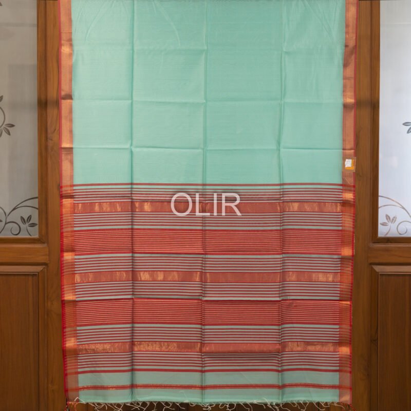 MSC064 - Cyan Colour Maheshwari Handloom Silk Cotton